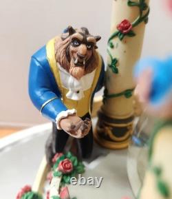 DEFECTIVE Disney Beauty And The Beast Hourglass Snow Globe Perfect Condi G3D