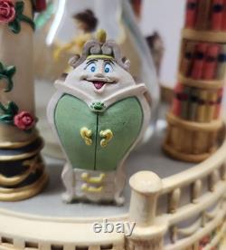 DEFECTIVE Disney Beauty And The Beast Hourglass Snow Globe Perfect Condi G3D