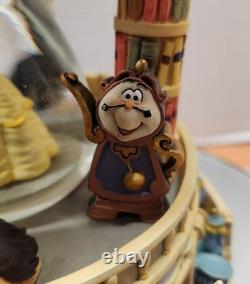 DEFECTIVE Disney Beauty And The Beast Hourglass Snow Globe Perfect Condi G3D