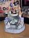 DISNEY BEAUTY & THE BEAST MUSICAL VILLAGE/CASTLE SNOW GLOBE LIGHT UP WithBLOWER