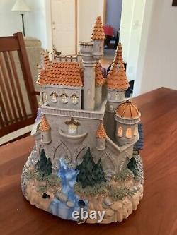 DISNEY BEAUTY & THE BEAST MUSICAL VILLAGE/CASTLE SNOW GLOBE LIGHT UP WithBLOWER