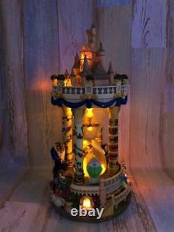 DISNEY Beauty and the Beast Castle Light Up Snowglobe Snow Dome Figure #50