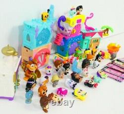 DISNEY DOORABLES Stack Playsets & 36 Figs Mega LOT Princess House Aladdin Elsa