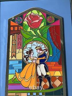 DISNEY WDI JUMBO PIN LE 250 BEAUTY AND THE BEAST STAINED GLASS D23 belle window