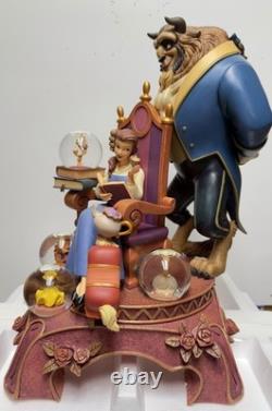 Disney 16 Tall 10th Anniversary BEAUTY & THE BEAST SNOW GLOBE Figurine