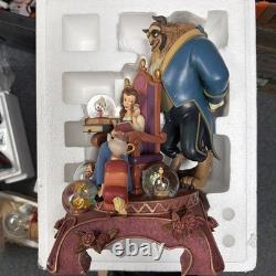 Disney 16 Tall 10th Anniversary BEAUTY & THE BEAST SNOW GLOBE Figurine