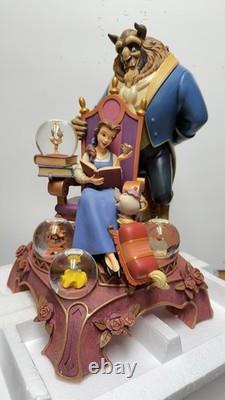 Disney 16 Tall 10th Anniversary BEAUTY & THE BEAST SNOW GLOBE Figurine