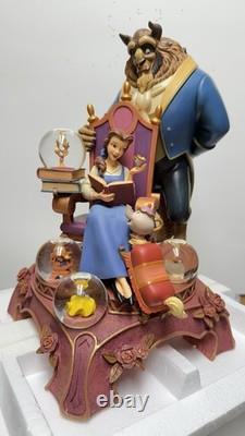 Disney 16 Tall 10th Anniversary BEAUTY & THE BEAST SNOW GLOBE Figurine