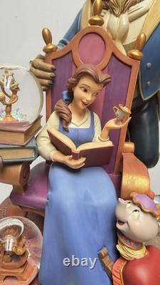 Disney 16 Tall 10th Anniversary BEAUTY & THE BEAST SNOW GLOBE Figurine