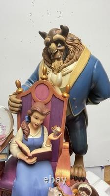 Disney 16 Tall 10th Anniversary BEAUTY & THE BEAST SNOW GLOBE Figurine