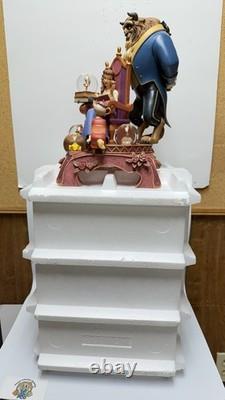 Disney 16 Tall 10th Anniversary BEAUTY & THE BEAST SNOW GLOBE Figurine