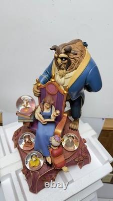 Disney 16 Tall 10th Anniversary BEAUTY & THE BEAST SNOW GLOBE Figurine