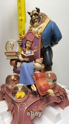 Disney 16 Tall 10th Anniversary BEAUTY & THE BEAST SNOW GLOBE Figurine