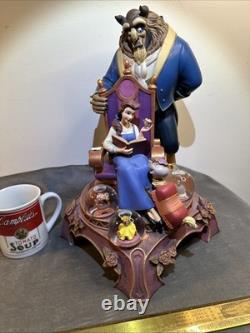 Disney 16 Tall 10th Anniversary BEAUTY & THE BEAST SNOW GLOBE RARE AS IS