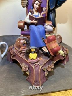 Disney 16 Tall 10th Anniversary BEAUTY & THE BEAST SNOW GLOBE RARE AS IS