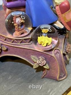 Disney 16 Tall 10th Anniversary BEAUTY & THE BEAST SNOW GLOBE RARE AS IS