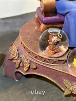 Disney 16 Tall 10th Anniversary BEAUTY & THE BEAST SNOW GLOBE RARE AS IS