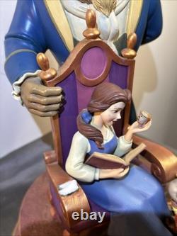 Disney 16 Tall 10th Anniversary BEAUTY & THE BEAST SNOW GLOBE RARE AS IS