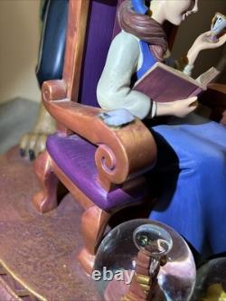 Disney 16 Tall 10th Anniversary BEAUTY & THE BEAST SNOW GLOBE RARE AS IS