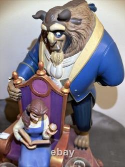 Disney 16 Tall 10th Anniversary BEAUTY & THE BEAST SNOW GLOBE RARE AS IS