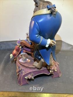 Disney 16 Tall 10th Anniversary BEAUTY & THE BEAST SNOW GLOBE RARE AS IS
