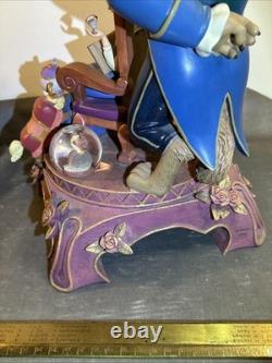 Disney 16 Tall 10th Anniversary BEAUTY & THE BEAST SNOW GLOBE RARE AS IS