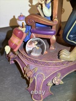 Disney 16 Tall 10th Anniversary BEAUTY & THE BEAST SNOW GLOBE RARE AS IS