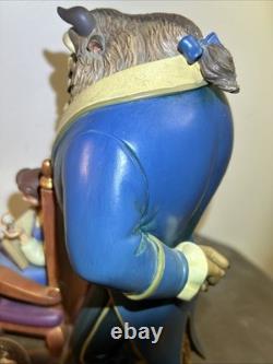 Disney 16 Tall 10th Anniversary BEAUTY & THE BEAST SNOW GLOBE RARE AS IS