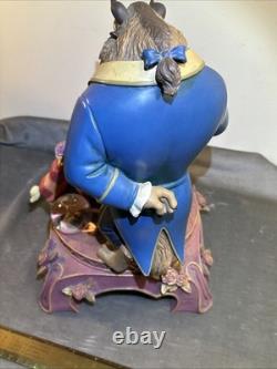 Disney 16 Tall 10th Anniversary BEAUTY & THE BEAST SNOW GLOBE RARE AS IS