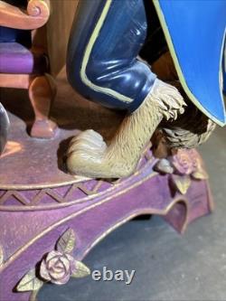 Disney 16 Tall 10th Anniversary BEAUTY & THE BEAST SNOW GLOBE RARE AS IS