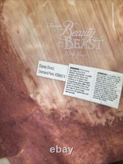 Disney 16 Tall 10th Anniversary BEAUTY & THE BEAST SNOW GLOBE RARE AS IS