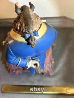 Disney 16 Tall 10th Anniversary BEAUTY & THE BEAST SNOW GLOBE RARE AS IS