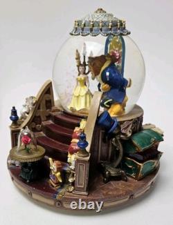 Disney 1991 Beauty and The Beast Lighted Musical Snow Globe The Enchanted Love
