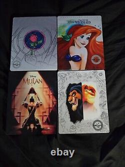 Disney 4K SteelBook Aladdin Lion King Little Mermaid Mulan Beauty Beast NO CODES
