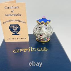 Disney Arribas Beauty and the Beast Mrs Potts Jeweled Swarovski Figurine New