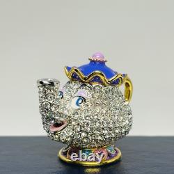 Disney Arribas Beauty and the Beast Mrs Potts Jeweled Swarovski Figurine New