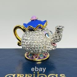 Disney Arribas Beauty and the Beast Mrs Potts Jeweled Swarovski Figurine New