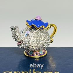 Disney Arribas Beauty and the Beast Mrs Potts Jeweled Swarovski Figurine New