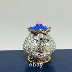 Disney Arribas Beauty and the Beast Mrs Potts Jeweled Swarovski Figurine New