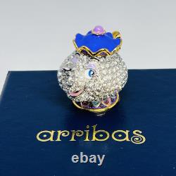 Disney Arribas Beauty and the Beast Mrs Potts Jeweled Swarovski Figurine New