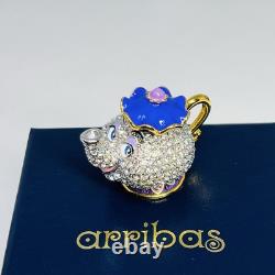 Disney Arribas Beauty and the Beast Mrs Potts Jeweled Swarovski Figurine New