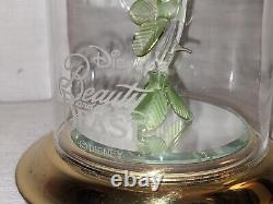 Disney Arribas Bros Beauty & the Beast 5.5 Rose in Glass Dome with Pedestal