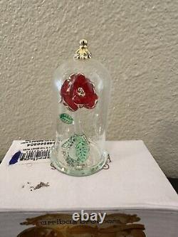 Disney Arribas Brothers Beauty And The Beast Enchanted Rose 4.25 Glass Dome NIB