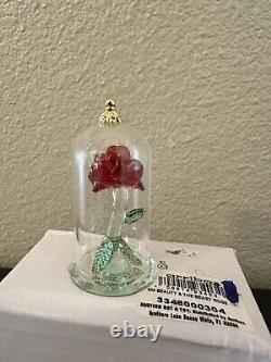 Disney Arribas Brothers Beauty And The Beast Enchanted Rose 4.25 Glass Dome NIB