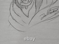 Disney Artist Don Ducky Williams Signed 31×25 Beauty and the Beast Art Sketch