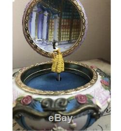 Disney BEAUTY AND THE BEAST Jewelry 3D Wind-up Music Box Rare 1991