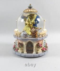 Disney BEAUTY AND THE BEAST Large Snow Globe Plays Beauty and the Beast MIB