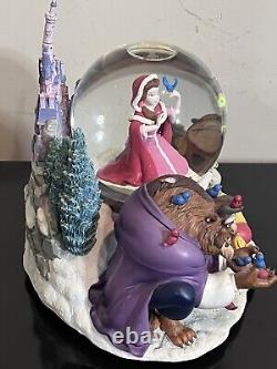 Disney BEAUTY & The BEASTWinter Bird Feeding SceneMusical Box Snow Globe