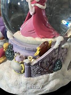 Disney BEAUTY & The BEASTWinter Bird Feeding SceneMusical Box Snow Globe