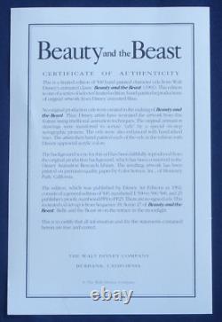 Disney BEAUTY and THE BEAST Cel Double Signed Rare signatures limited edition